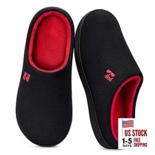 Men's Original Two-Tone Memory Foam Slipper 11-12 Black/Red