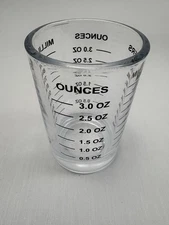 3 oz. Bar & Kitchen PROFESSIONAL MEASURING GLASS Jigger Shot Multiple Scale