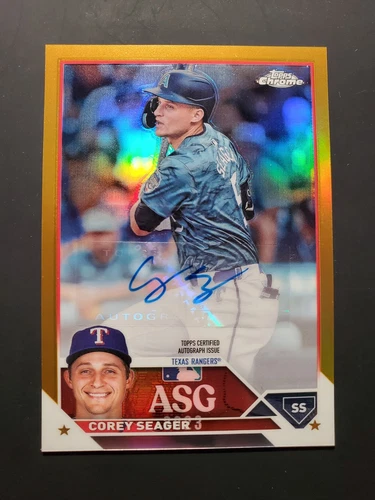 Corey Seager 2023 Topps Chrome Update ASG Gold Auto /50  Rangers