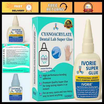 Instant Bonding Super Glue Adhesive - Cyanoacrylate Acrylic for Dental Lab - 30g