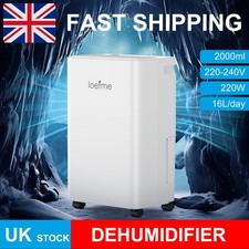 LOEFME 16L/Day Dehumidifier, Dehumidifiers for Home, Washable Filter, Laundry UK