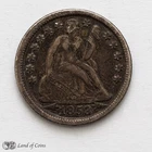 UNITED STATES: 1 Dime Seated Liberty 1853 with Arrows Silver 0.900 Coin.