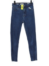 Bershka Women's Jeans UK 10 Blue Cotton with Elastane, Polyester, Viscose Skinny