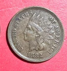 1882 US Indian Head Cent! XF! SHARP! Harder to Find! Old US Coin!