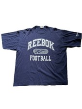 Vintage Reebok Football Short Sleeve T-Shirt Navy Blue Size XXL Made In USA 90s