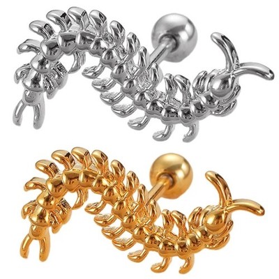 Unique Personality Centipede Shape Earrings Stainless Steel for Her Him