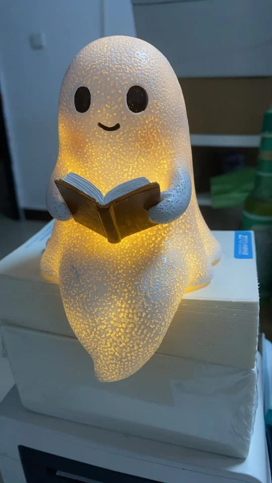 "Halloween LED Nachtlicht - Geist Buch Lampe für Mantel Deko NEU 2025"9.5*8.5*14 - Bild 4 von 4