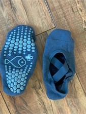 Kids Navy Blue Slip-On Ballet Shoes with Grip Sole