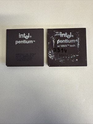 Intel Pentium Gold Ceramic CPU Lot SX963 SL27K MMX tech Collectible Vintage