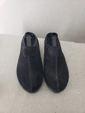 Easy Spirit Womens Clogs 8.5 Wide Black Suede Slip On Comfort Walking Shoes