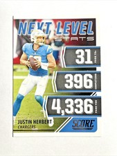 JUSTIN HERBERT Chargers 2021 Score NEXT LEVEL INSERT Football Card #NL10