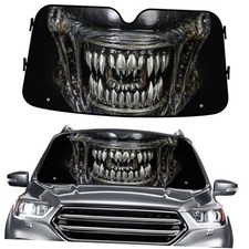 Windshield Sun Shade for Car SUV Truck 55x30 Inches , Size S Horror Alien