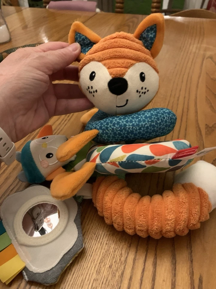Infantino Fox Spiral Activity Plush Car Seat Orange Rattle Teether 2018 Go GaGa! - Image 2 of 4