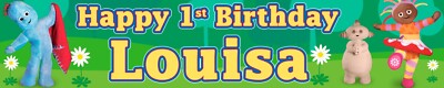 2 x Personalised Night Garden Theme Birthday Banners Posted rolled