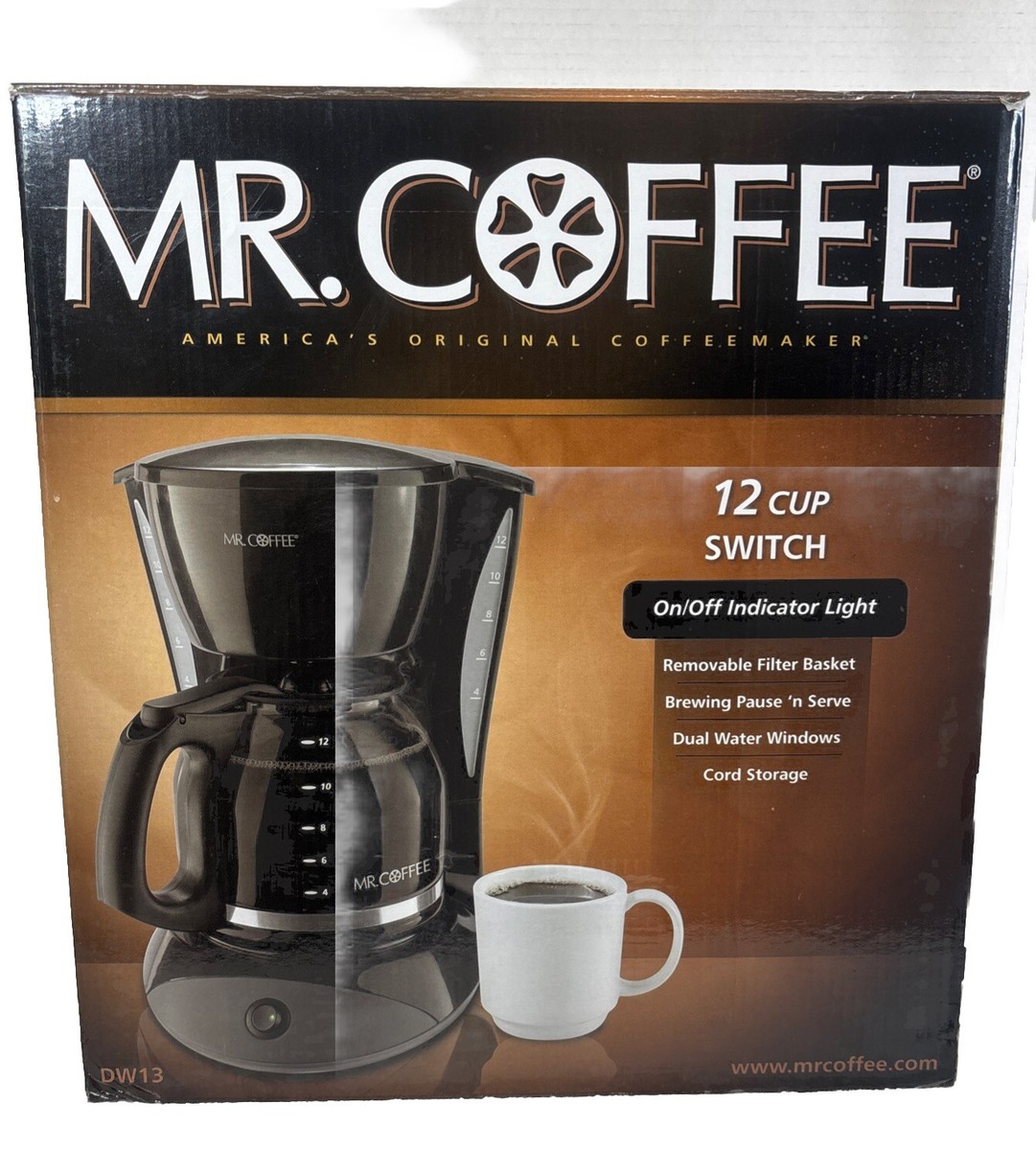 Mr Coffee Drip Machine Coffee Maker Glass Carafe Black