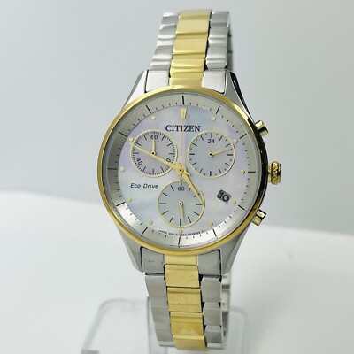 Citizen Chandler Women's Eco-Drive MOP Dial Two Tone 32mm Watch FB1444-56D
