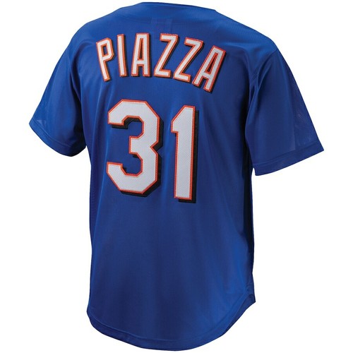 New York Mets Mike Piazza #31 Mitchell & Ness Royal Authentic Mesh BP Jersey - Picture 3 of 3