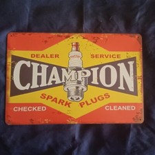 8" X 12" Metal Sign Man Cave Garage Bar Oil Gas Wall Art Champion Dealer Service
