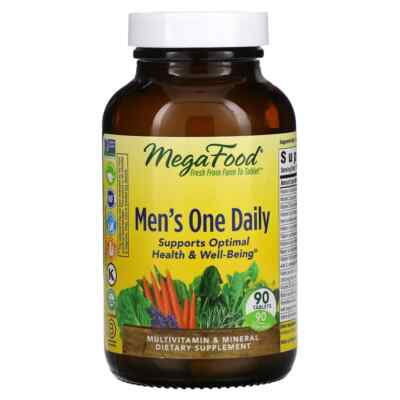 MegaFood Men's One Daily Iron Free 90 Tablets Supports Optimal Health & Wellness