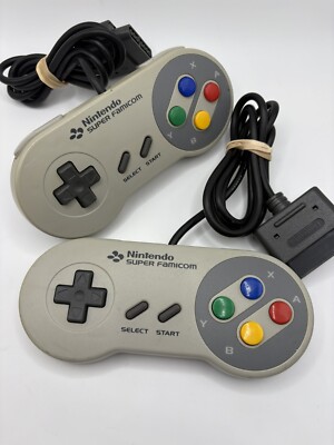SALE! Set of 2 OEM Authentic Nintendo SNES Super Famicom Controller - TESTED -22