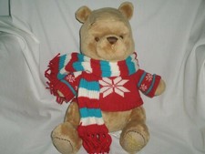 Disney Exclusive Winter Theme Winnie the Pooh 14" Brown Sweater Scarf 2008