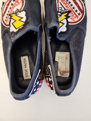 Steve Madden Mens Wasdin Blue Embroidered Patch Canvas Casual Shoes Size 11 M Steve Madden Men main image 4