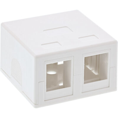 InLine  Anschlussdose Aufputz für 2x Keystone RJ45 Buchse, weiß