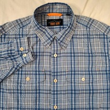 Orvis Mens Size M Trout Bum Double Pocket Long Sleeve Button Up Shirt