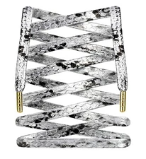 Luxury Python Leather Shoelaces Metal Aglet for Air Jordan 1 | Balenciaga