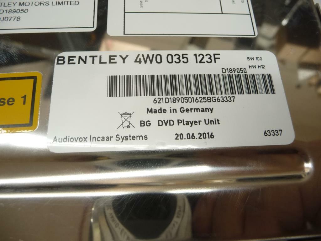 2013-2019 Bentley Flying Spur DVD-Player Unit 4W0035123F OEM A1