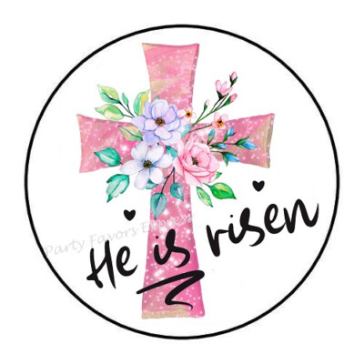 10cm Auto-Aufkleber Sticker Decal Laptop Farbe He Risen Easter Pink Cross R1040