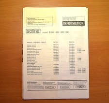 SOLINA B200 B202 B204 B206 Original Service Manual Schematic Schematic
