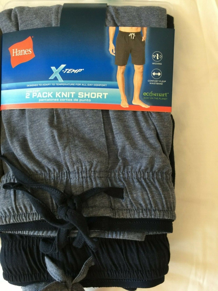 NWT Hanes Men Knit Cotton Blend Sleepwear Lounge SHORTS X-Temp Sleep  SMALL