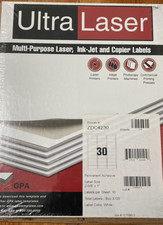 1" X 2-5/8" Multi Purpose Laser, Ink-Jet, and Copier Labels 30 per sheet, 3000