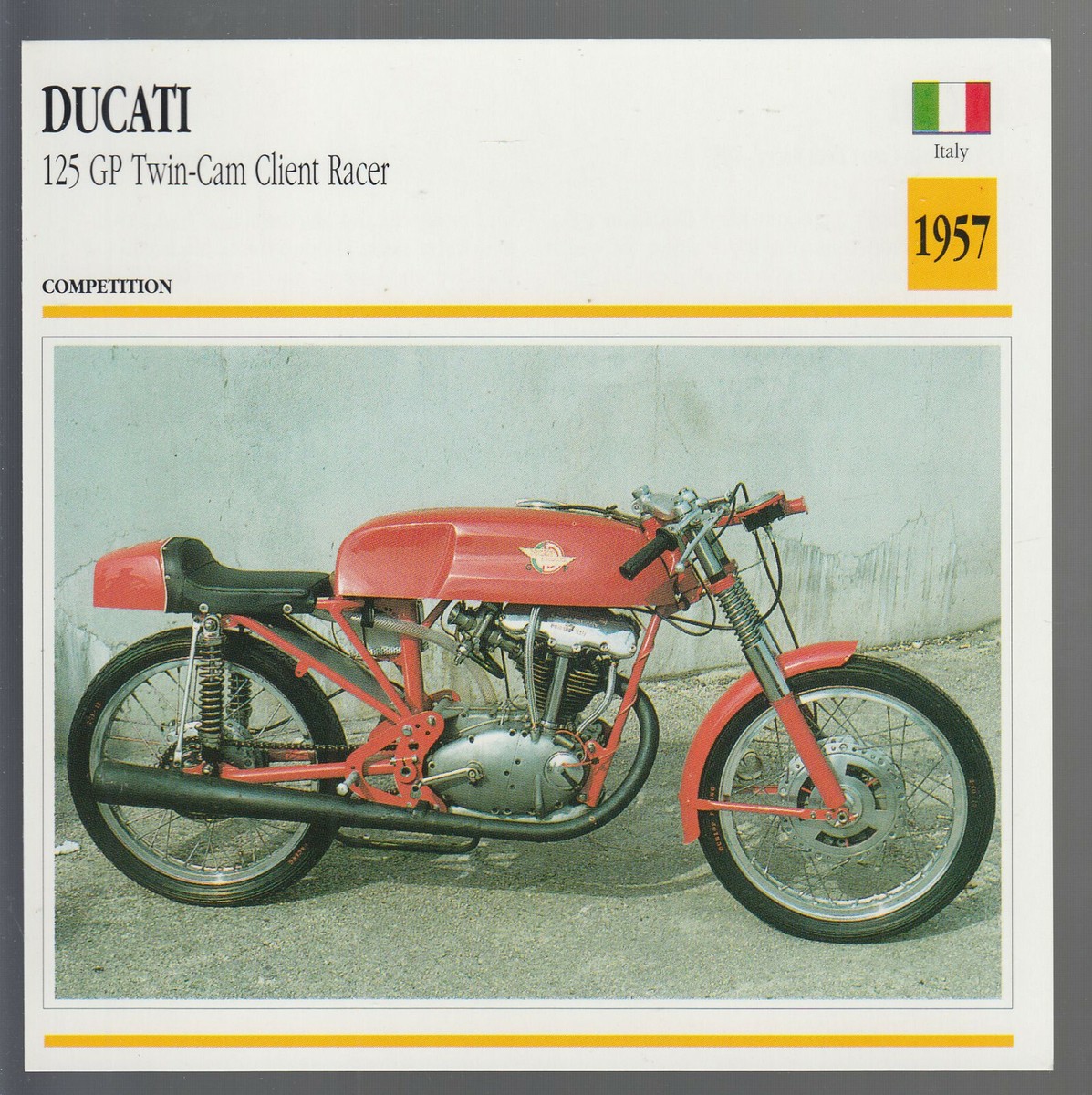 1957 Ducati 125 GP Twin-Cam Client Racer Motorcycle Photo Spec