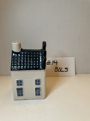 Vintage KLM Airlines Blue Delft House #14 Bols Distillery Empty | eBay