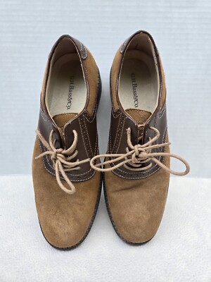 GH Bass & Co Pomona Men US 8 1/2 D Taupe/Dark Brown Suede 