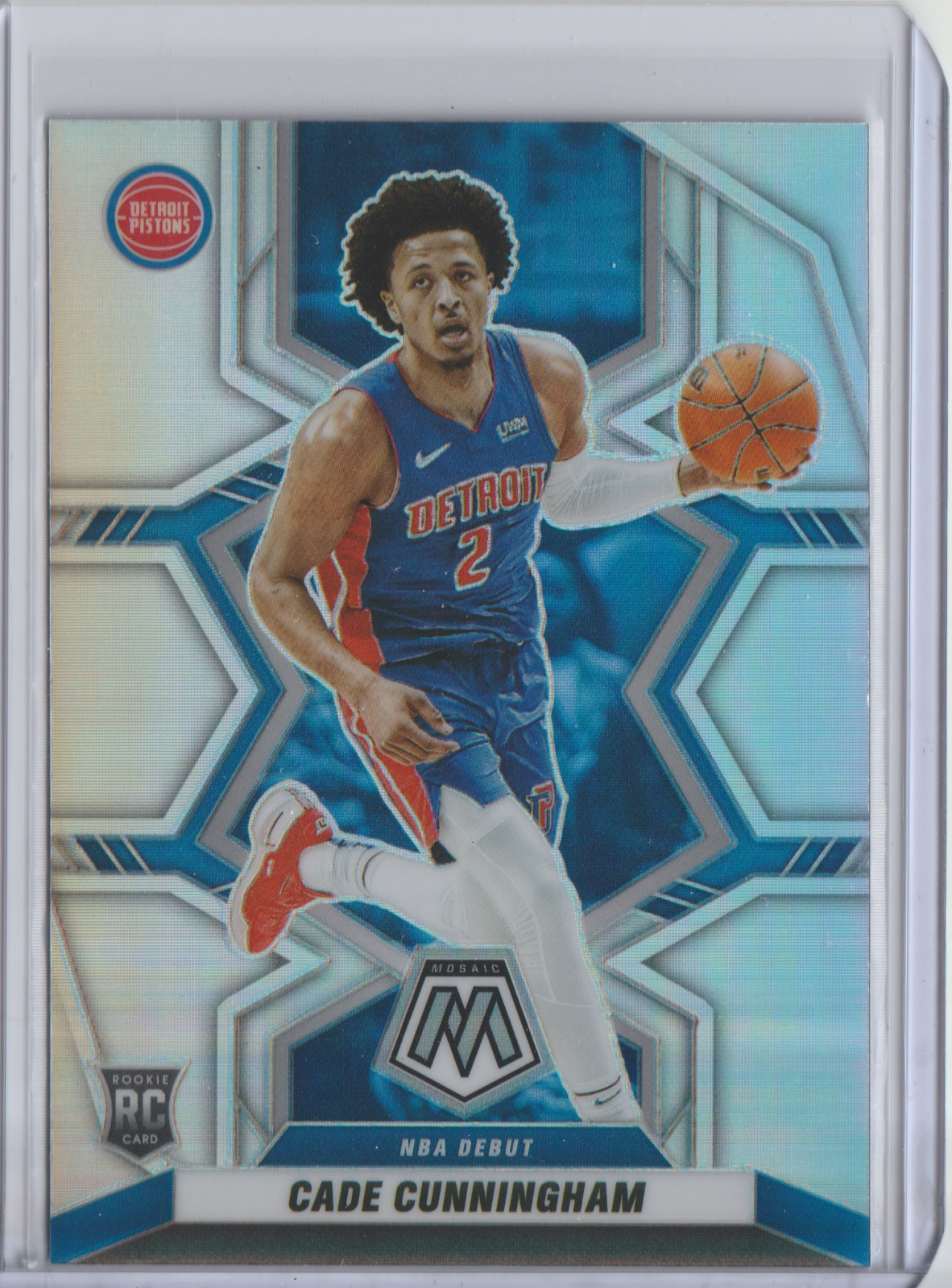 2021-22 Panini Mosaic Cade Cunningham RC NBA Debut #261 Silver Holo Rookie