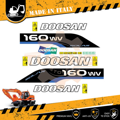 Aufkleber Abziehbilder Arbeitsausrüstung Doosan Solar 160W-V