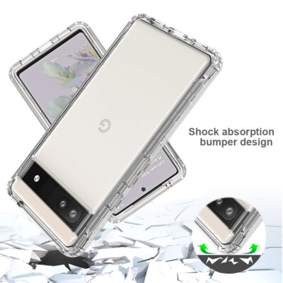 2 in 1 Shockproof TPU PC Gradient Phone Case For Google Pixel 9 Pro XL 8Pro 7 6A