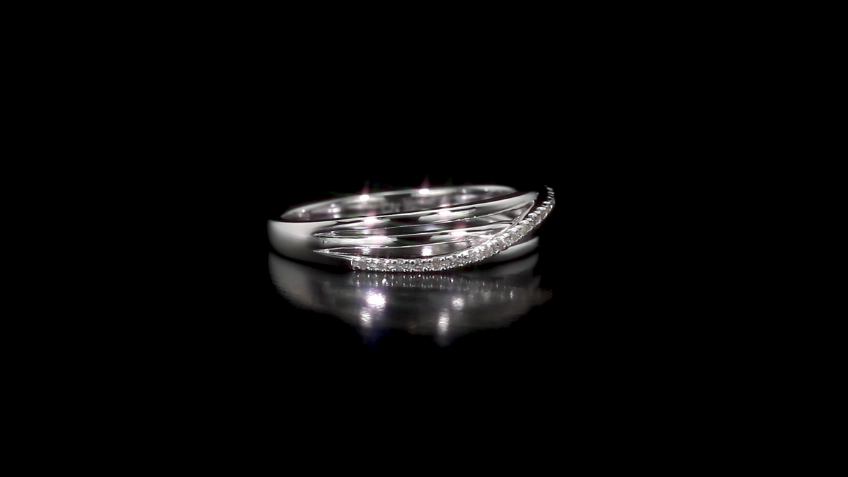 Amour Sterling Silver 0.06 CT TW Diamond Crossover High-polish