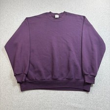 Vintage Jerzees Sweatshirt 3X Fits XL Purple Blank Grid Tag Made USA 1990s Y2K