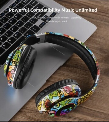 Kabellose Bluetooth Kopfhörer Klappbar Street Art Design, HiFi Audio, Kabellos