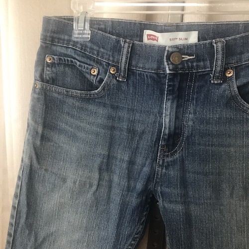 Levis 511 Slim Leg Blue Jeans Boys/Youth 18 Reg 29x29 Distressed - Picture 7 of 18