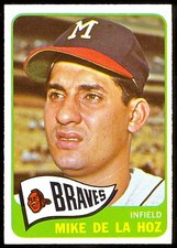 1965 TOPPS OPC O PEE CHEE BASEBALL #182 MIKE DE LA HOZ NM ATLANTA BRAVES CARD