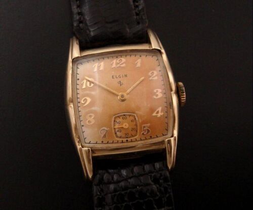 Handsome, Original Men’s Estate Vintage 1951 Elgin Dress Wristwatch - Afbeelding 1 van 10