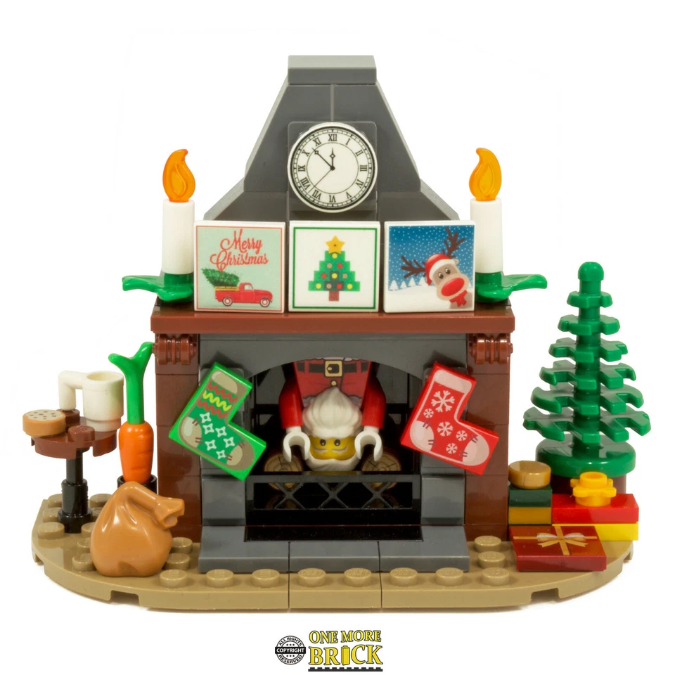 Nikolaus Kamin | Weihnachten Xmas Santa | Bausatz aus echten Lego Steinen