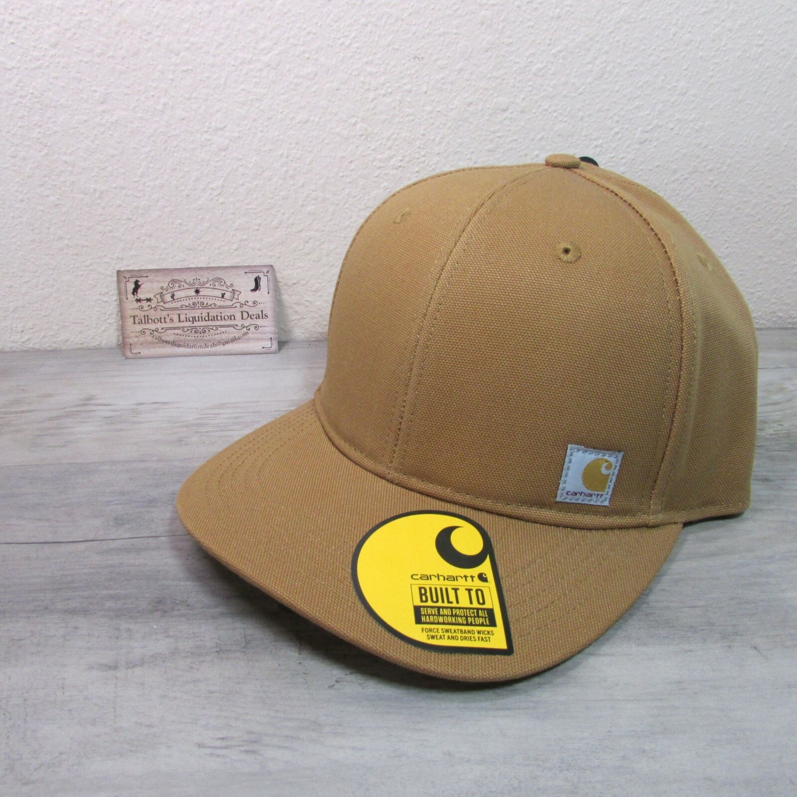 Carhartt Firm Duck Flat Brim Adjustable Snapback Cap Hat Brown AH6665