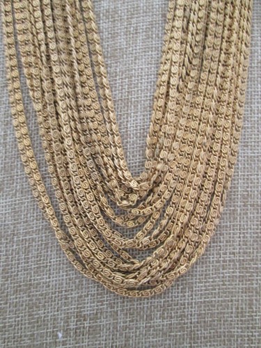 Kramer Vintage Signed Seven Strand Snail Chain Necklace - Picture 4 of 8