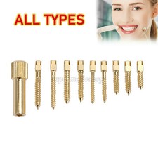 12 Pcs Dental Screw Post Plated 24K Gold Conical Refill S/M/L/XL For Root Canal
